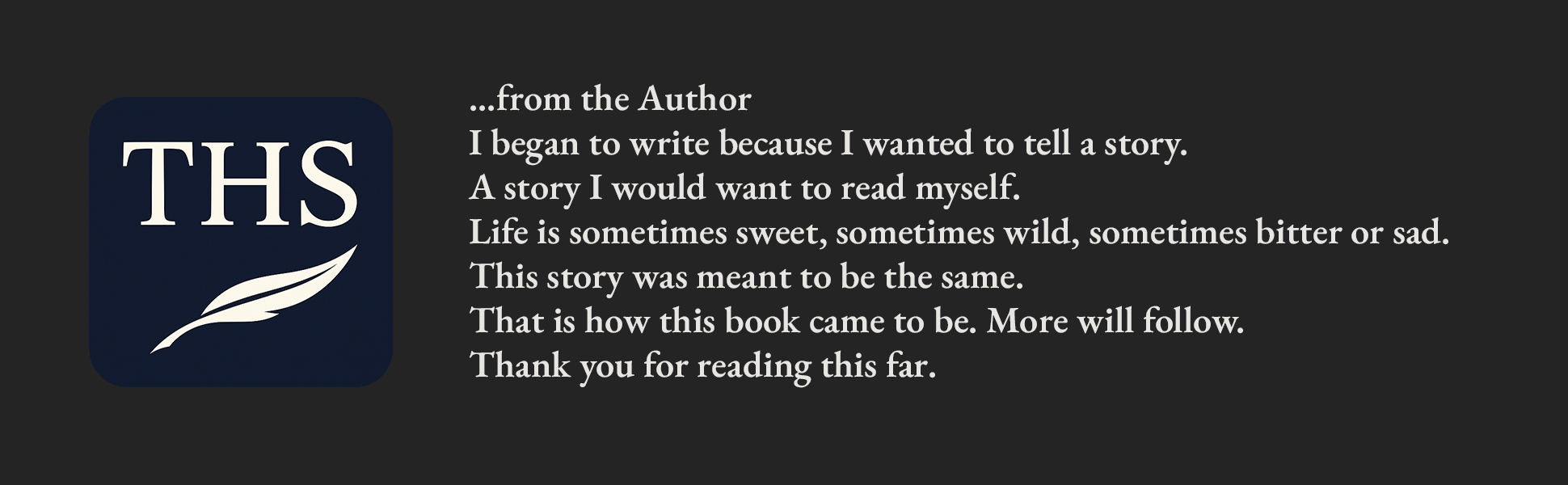 A plus panel with a word from the author